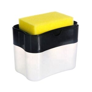 Press Sponge Dishwashing Soap‎ Dispenser for Kitchen Black